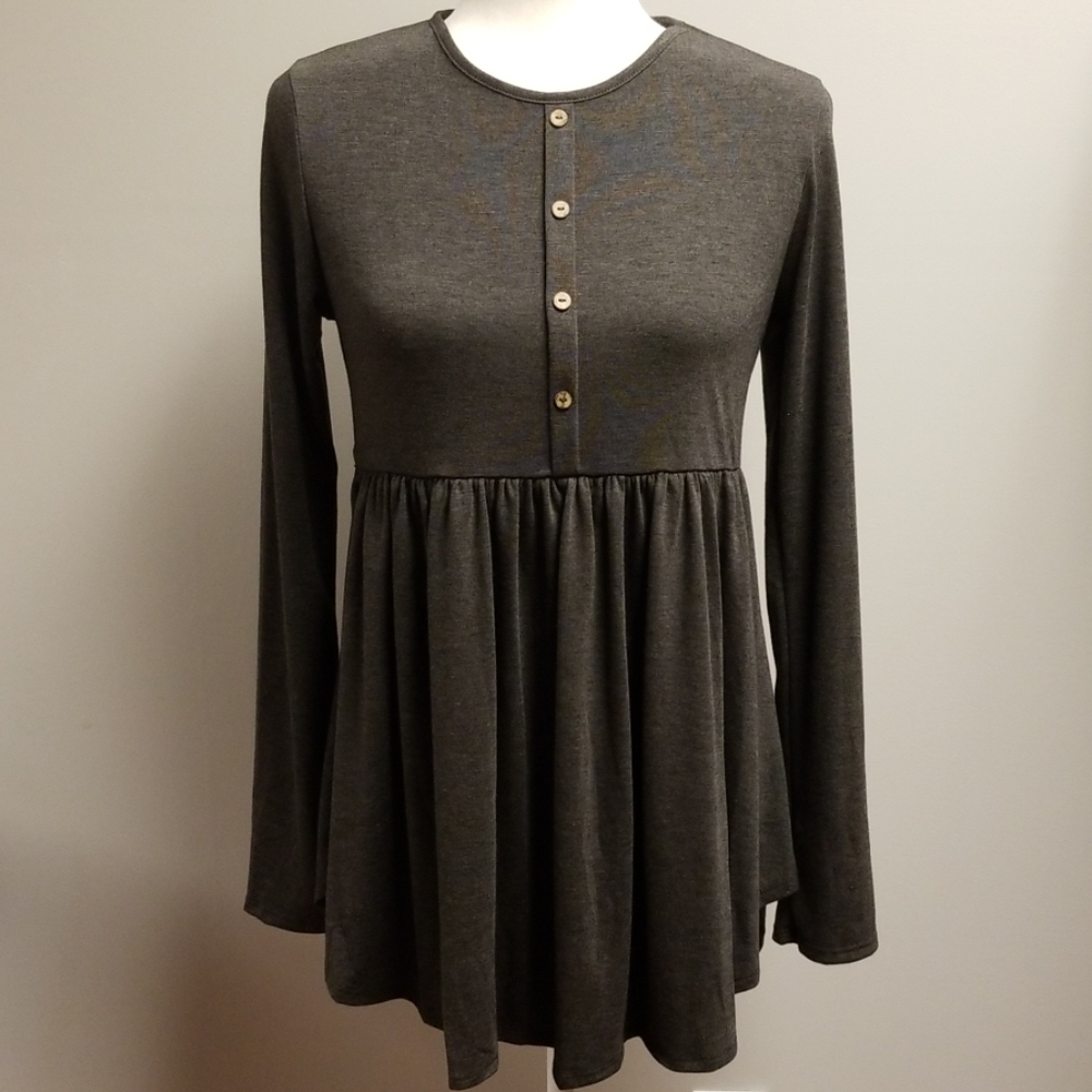 Charcoal Babydoll Shirt